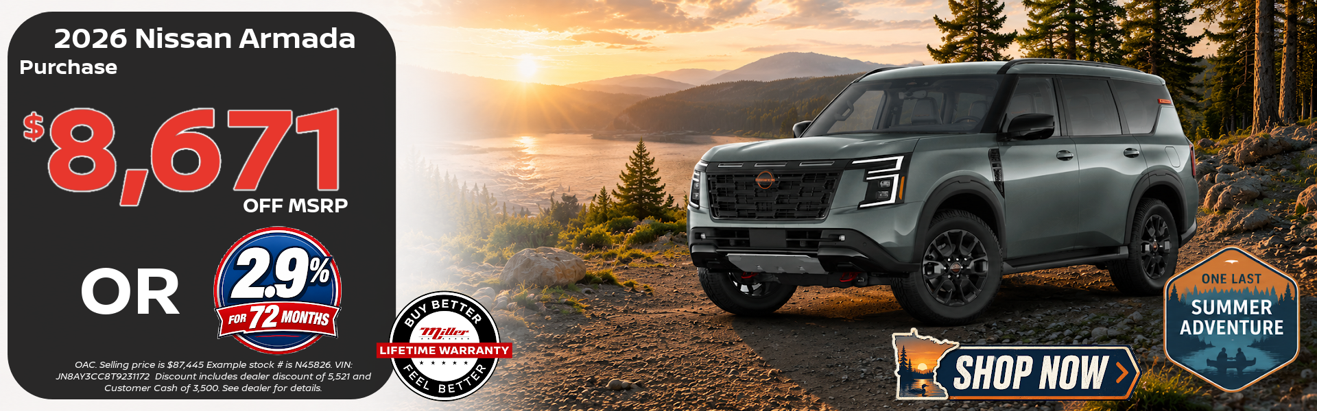 Big Savings this month on Nissan Armada this month