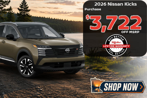 Big Savings on Nissan Kicks this month at Miller