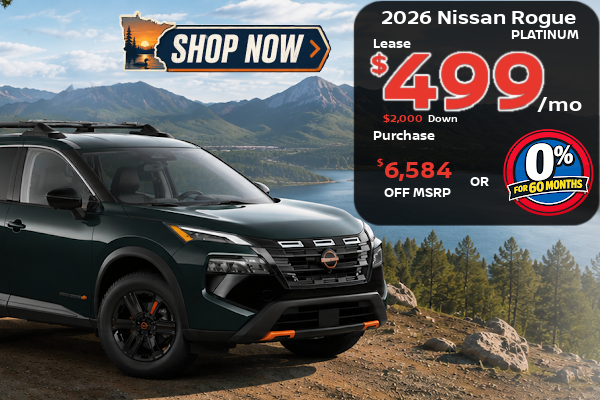 Big Savings this month on Nissan Rogue at Miller Auto