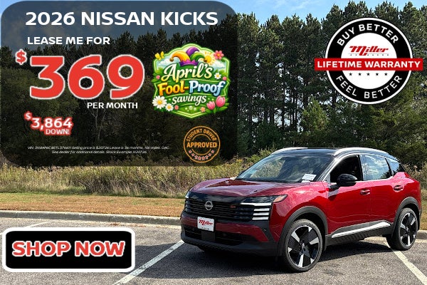 Big Savings on NIssan Kicks at Miller Auto