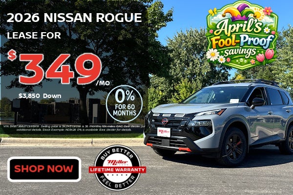 Big Savings on NIssan Rogue in April at Miller