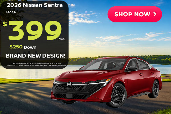 Big Savings on Nissan Sentra this month