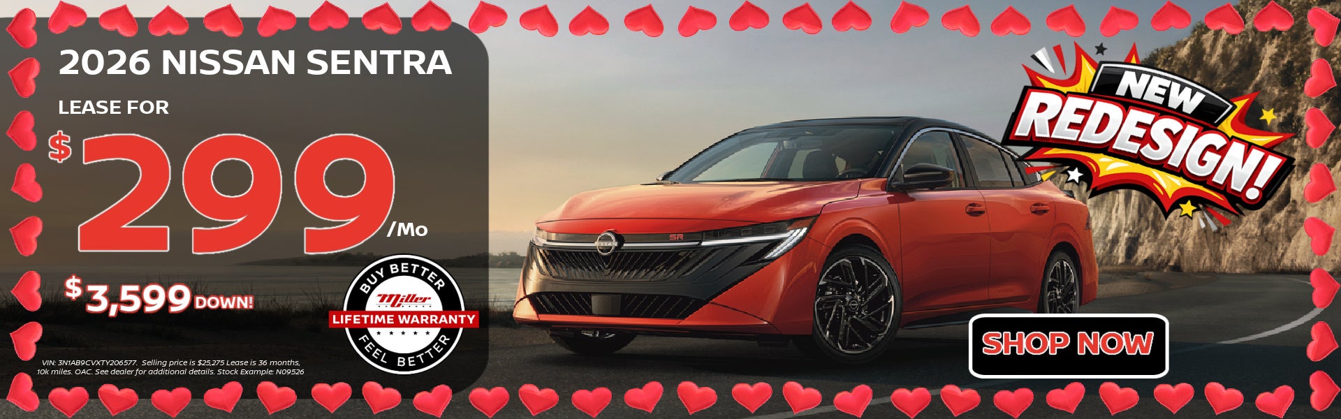 New Sentra is here at MIller Nissan for only 300 per month